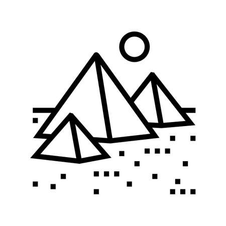 pyramid egypt construction line icon vector. pyramid egypt construction sign. isolated contour symbol black illustrationのイラスト素材