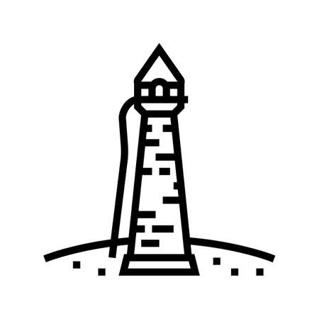 tower fairy tale construction line icon vector. tower fairy tale construction sign. isolated contour symbol black illustrationのイラスト素材