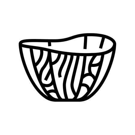 wooden bowl line icon vector. wooden bowl sign. isolated contour symbol black illustrationのイラスト素材