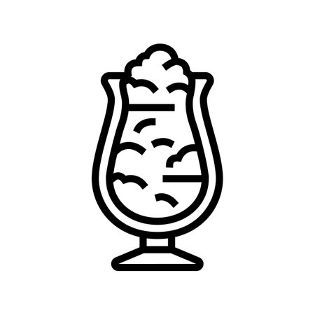 sundae ice cream line icon vector. sundae ice cream sign. isolated contour symbol black illustrationのイラスト素材