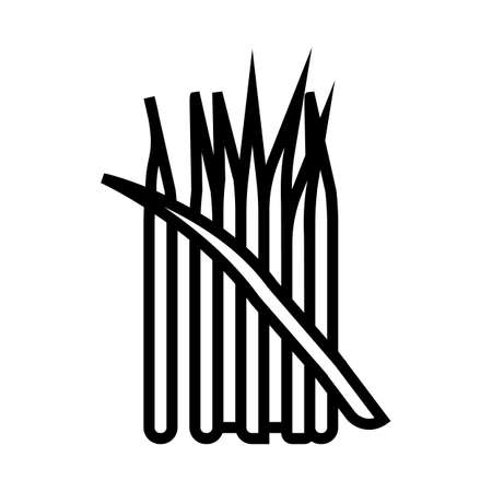 green growing onion line icon vector. green growing onion sign. isolated contour symbol black illustrationのイラスト素材