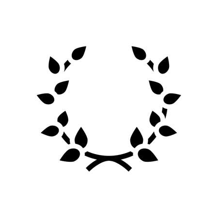 laurel crown glyph icon vector. laurel crown sign. isolated contour symbol black illustrationのイラスト素材
