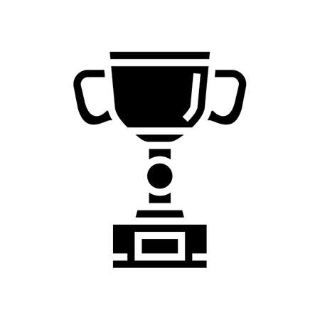cup golden award glyph icon vector. cup golden award sign. isolated contour symbol black illustrationのイラスト素材