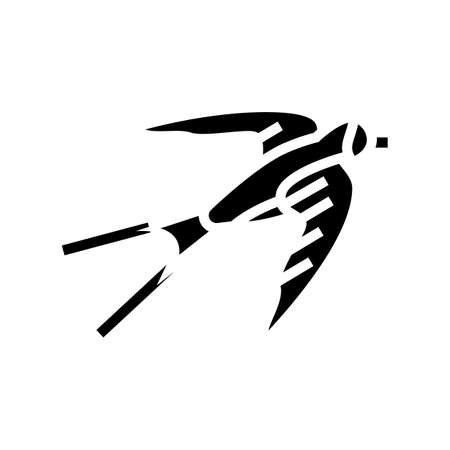 swallow bird glyph icon vector. swallow bird sign. isolated contour symbol black illustrationのイラスト素材
