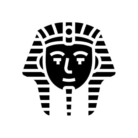 pharaoh egypt glyph icon vector. pharaoh egypt sign. isolated contour symbol black illustrationのイラスト素材
