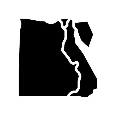 egypt map glyph icon vector. egypt map sign. isolated contour symbol black illustrationのイラスト素材
