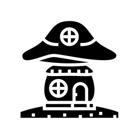 mushroom house glyph icon vector. mushroom house sign. isolated contour symbol black illustrationのイラスト素材
