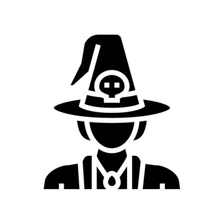 witch fairy tale glyph icon vector. witch fairy tale sign. isolated contour symbol black illustrationのイラスト素材