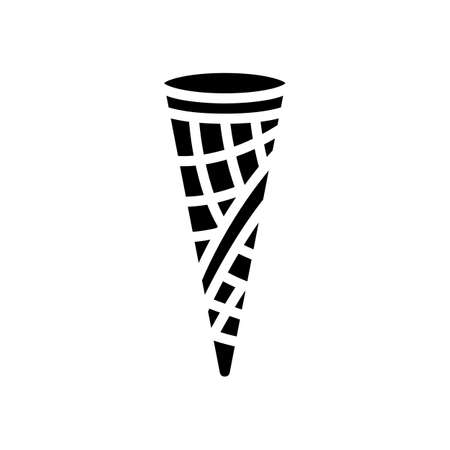 cone ice cream glyph icon vector. cone ice cream sign. isolated contour symbol black illustrationのイラスト素材