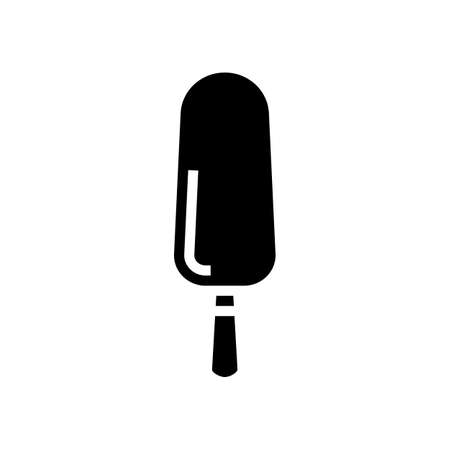 chocolate ice cream glyph icon vector. chocolate ice cream sign. isolated contour symbol black illustrationのイラスト素材