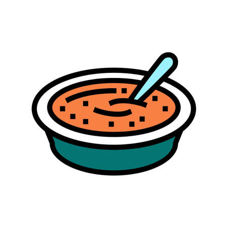 soup cooked carrot ingredient color icon vector. soup cooked carrot ingredient sign. isolated symbol illustrationのイラスト素材