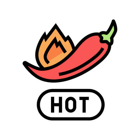 spicy level hot color icon vector. spicy level hot sign. isolated symbol illustrationのイラスト素材