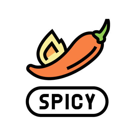 spicy level spicy color icon vector. spicy level spicy sign. isolated symbol illustrationのイラスト素材