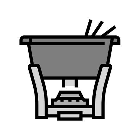 cast iron fondue pot color icon vector. cast iron fondue pot sign. isolated symbol illustrationのイラスト素材