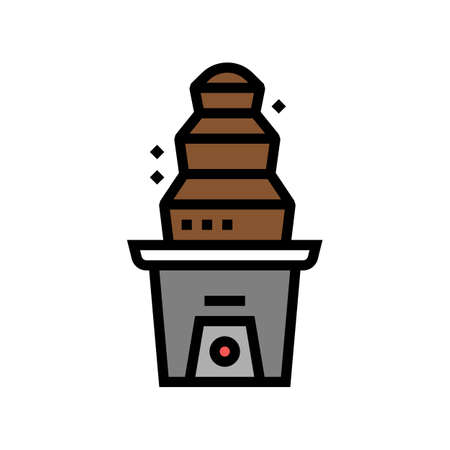 chocolate fondue fountain color icon vector. chocolate fondue fountain sign. isolated symbol illustrationのイラスト素材