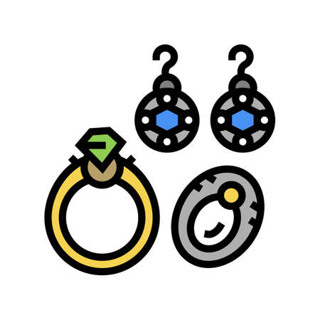 jewelry accessories color icon vector. jewelry accessories sign. isolated symbol illustrationのイラスト素材