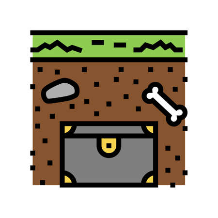 buried chest color icon vector. buried chest sign. isolated symbol illustrationのイラスト素材