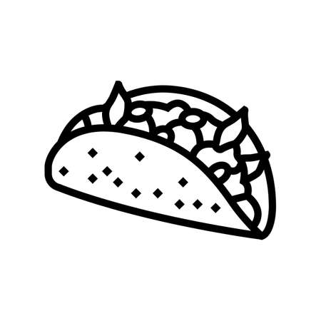 mexican food line icon vector. mexican food sign. isolated contour symbol black illustrationのイラスト素材