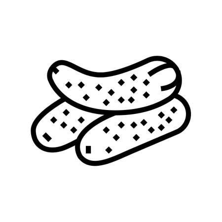 pickle cucumber line icon vector. pickle cucumber sign. isolated contour symbol black illustrationのイラスト素材