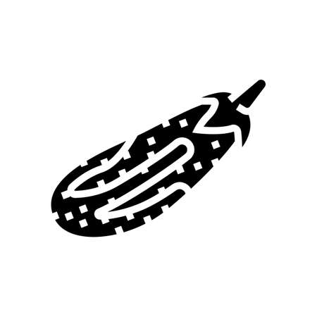 graffiti eggplant glyph icon vector. graffiti eggplant sign. isolated contour symbol black illustrationのイラスト素材