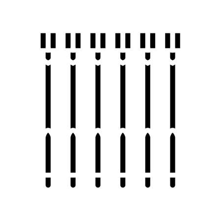 forks fondue glyph icon vector. forks fondue sign. isolated contour symbol black illustrationのイラスト素材