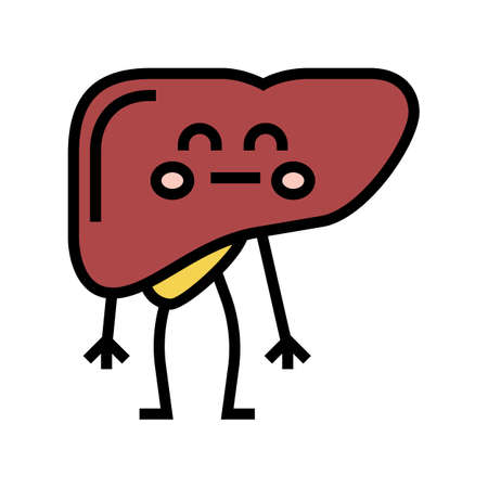 liver health color icon vector. liver health sign. isolated symbol illustrationのイラスト素材