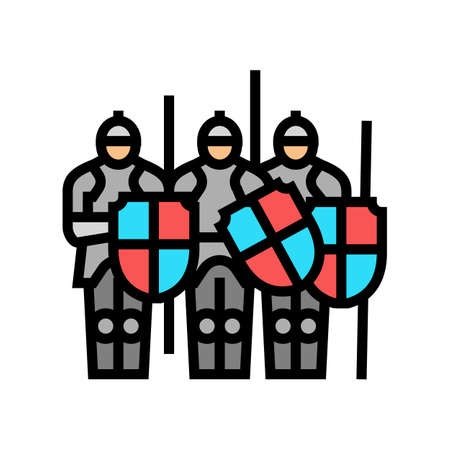 army medieval color icon vector. army medieval sign. isolated symbol illustrationのイラスト素材