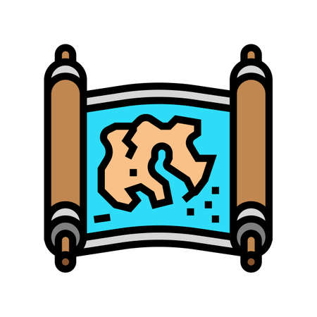 map medieval color icon vector. map medieval sign. isolated symbol illustrationのイラスト素材