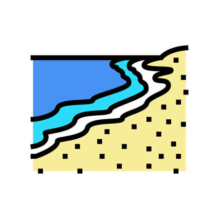 sea coastline color icon vector. sea coastline sign. isolated symbol illustrationのイラスト素材