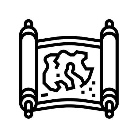 map medieval line icon vector. map medieval sign. isolated contour symbol black illustrationのイラスト素材