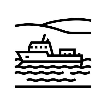 navigable river line icon vector. navigable river sign. isolated contour symbol black illustrationのイラスト素材