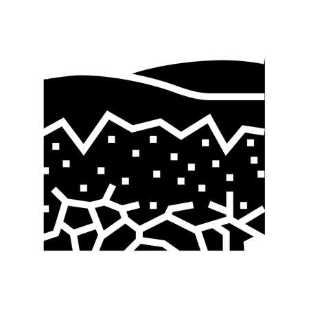 dry river glyph icon vector. dry river sign. isolated contour symbol black illustrationのイラスト素材