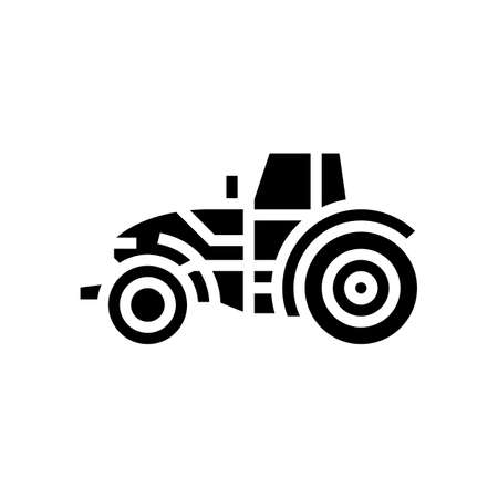 tractor construction car vehicle glyph icon vector. tractor construction car vehicle sign. isolated symbol illustrationのイラスト素材