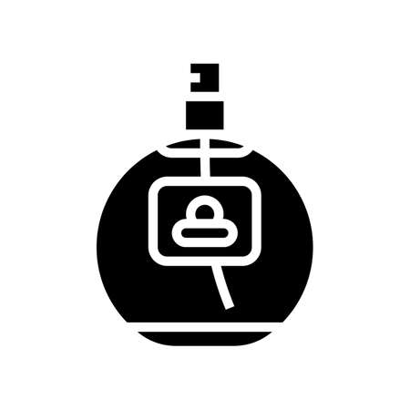 beauty fragrance bottle perfume glyph icon vector. beauty fragrance bottle perfume sign. isolated symbol illustrationのイラスト素材