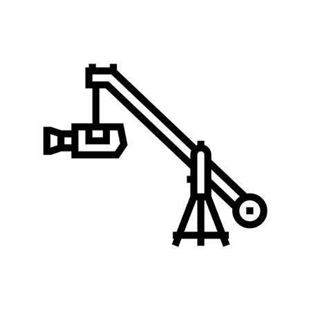 crane video camera line icon vector. crane video camera sign. isolated contour symbol black illustrationのイラスト素材