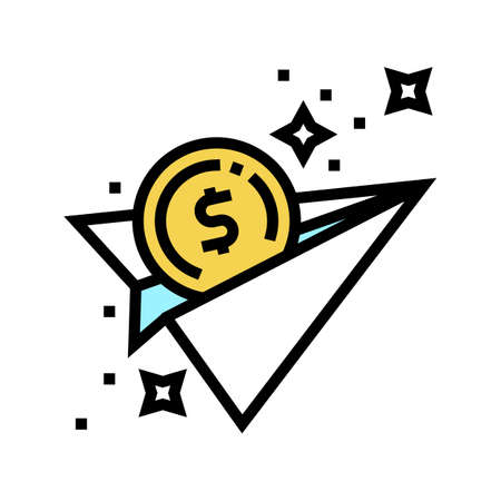 creative financial freedom money color icon vector. creative financial freedom money sign. isolated symbol illustrationのイラスト素材