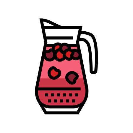 cherry compote color icon vector. cherry compote sign. isolated symbol illustrationのイラスト素材