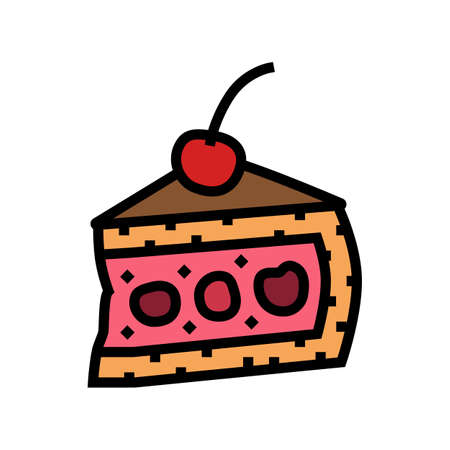 cherry dessert color icon vector. cherry dessert sign. isolated symbol illustration