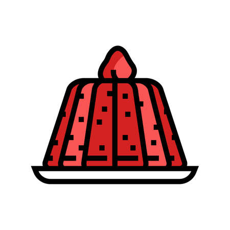 strawberry jelly color icon vector. strawberry jelly sign. isolated symbol illustration