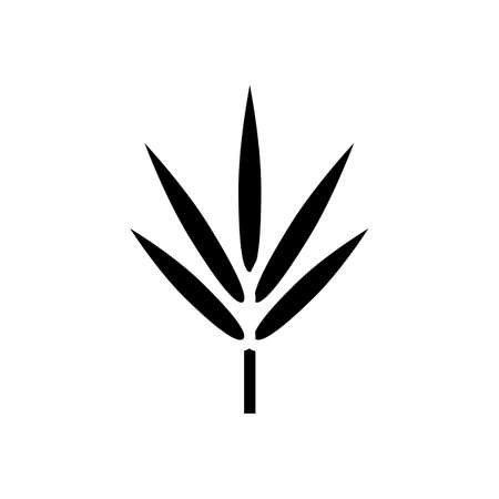 bamboo leaf glyph icon vector. bamboo leaf sign. isolated symbol illustrationのイラスト素材