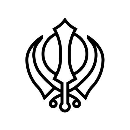 sikhism religion line icon vector. sikhism religion sign. isolated contour symbol black illustrationのイラスト素材