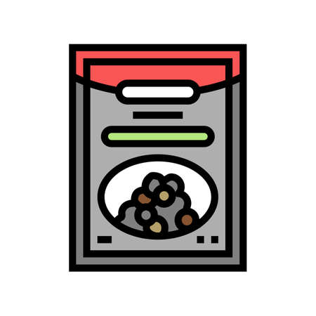 pepper bag package color icon vector. pepper bag package sign. isolated symbol illustrationのイラスト素材