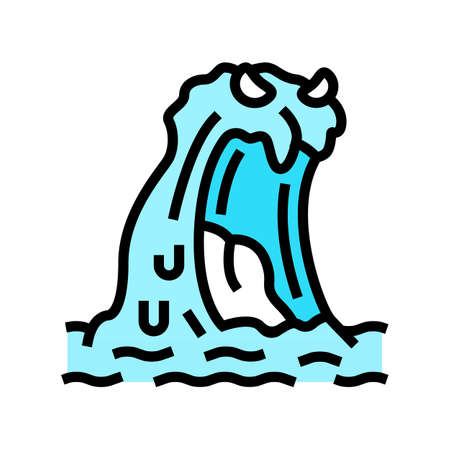 water monster color icon vector. water monster sign. isolated symbol illustrationのイラスト素材