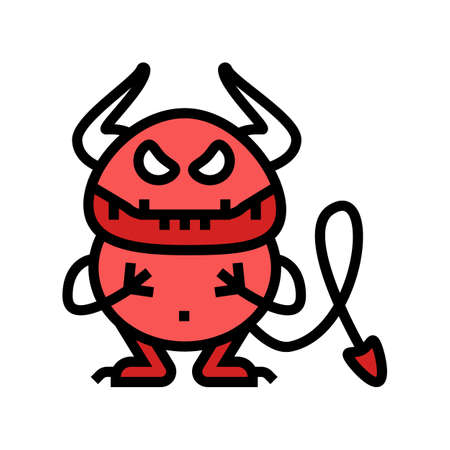 small monster color icon vector. small monster sign. isolated symbol illustrationのイラスト素材