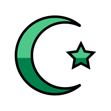 islam religion color icon vector. islam religion sign. isolated symbol illustrationのイラスト素材
