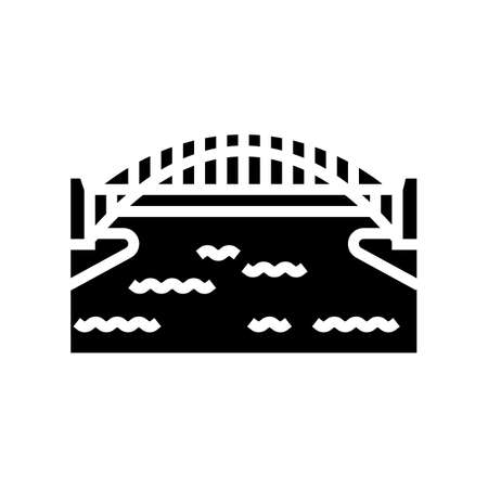 harbor bridge glyph icon vector. harbor bridge sign. isolated symbol illustrationのイラスト素材