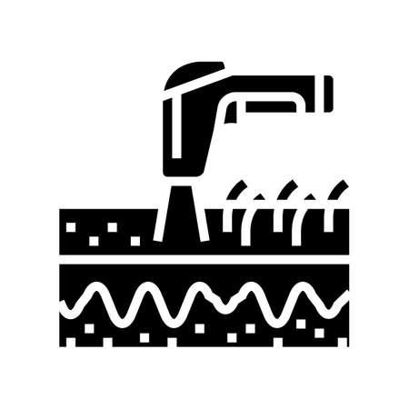 laser depilation device glyph icon vector. laser depilation device sign. isolated symbol illustrationのイラスト素材