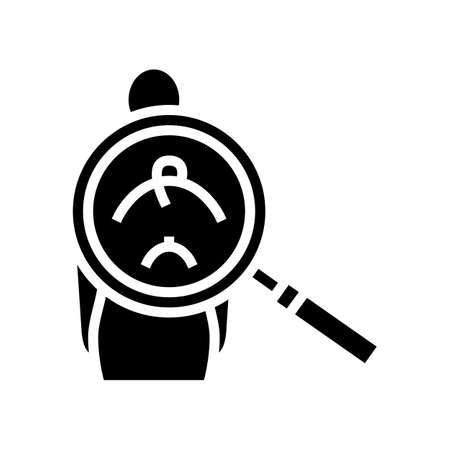 back ingrown hair research glyph icon vector. back ingrown hair research sign. isolated symbol illustrationのイラスト素材