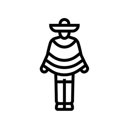 latino man line icon vector. latino man sign. isolated contour symbol black illustrationのイラスト素材