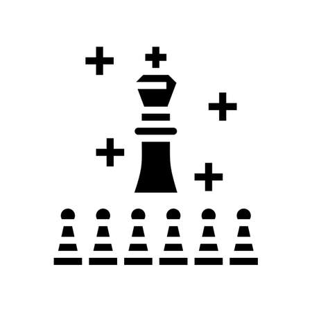 leader of game glyph icon vector. leader of game sign. isolated symbol illustrationのイラスト素材